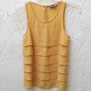 Forever 21 Mustard Yellow Tiered Top
